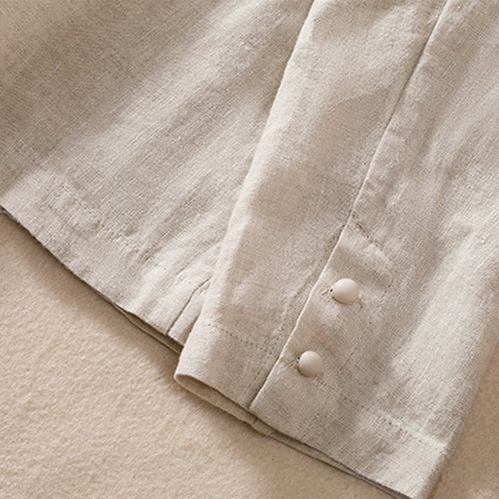Camisa de manga larga con cuello alto y bolsillos para mujer de Buddha Stones - image 11