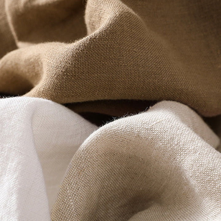 Chaqueta de algodón y lino con cuello alto y manga larga para mujer de Buddha Stones con bolsillos - image 30