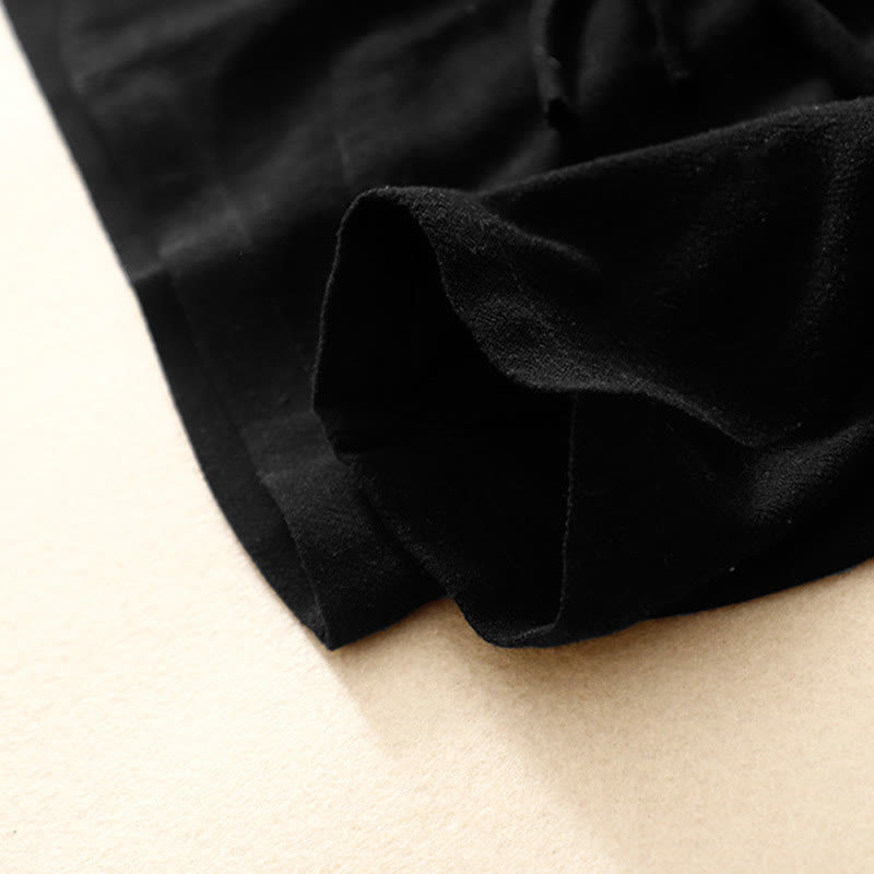 Chaqueta de manga larga con botones de rana y bolsillos para mujer de Buddha Stones en algodón y lino - image 15