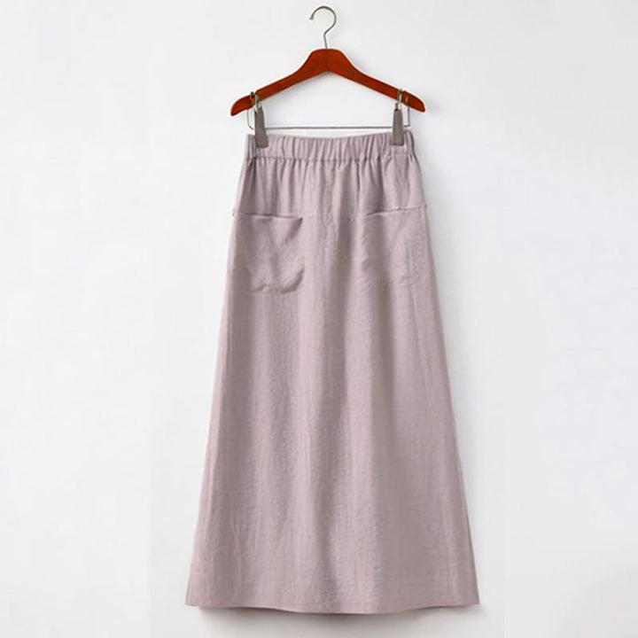 Conjunto de dos piezas de camisa de manga corta con botones y falda con bolsillos de algodón para meditación de mujer con Buddha Stones - image 11
