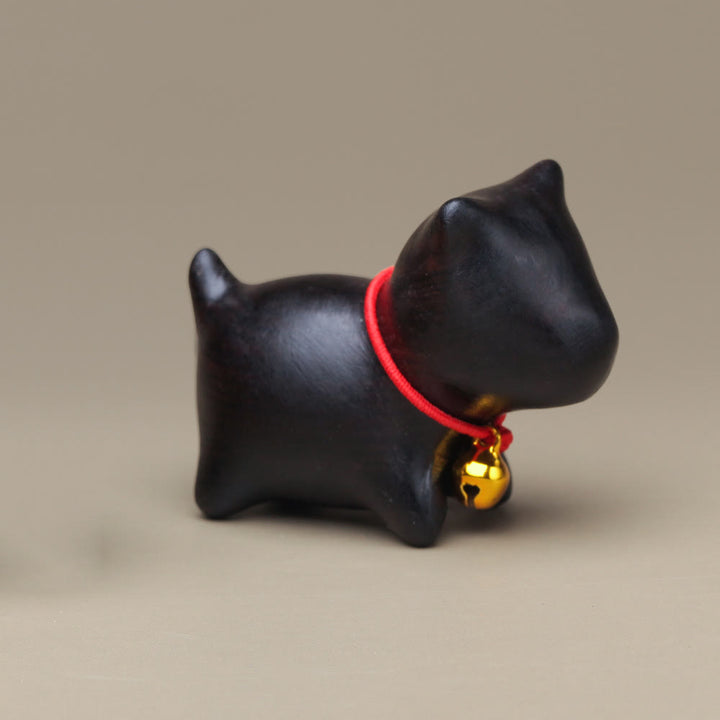 Buddha Stones de sándalo verde, hoja pequeña de sándalo rojo, animales lindos de gato, decoración relajante de paz - Perro negro pequeño de madera de ébano - image 30