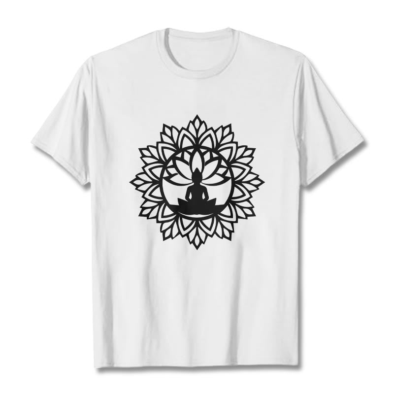 Camiseta informal con estampado de Buddha Stones de Buda - Blanco - 2XL - image 8