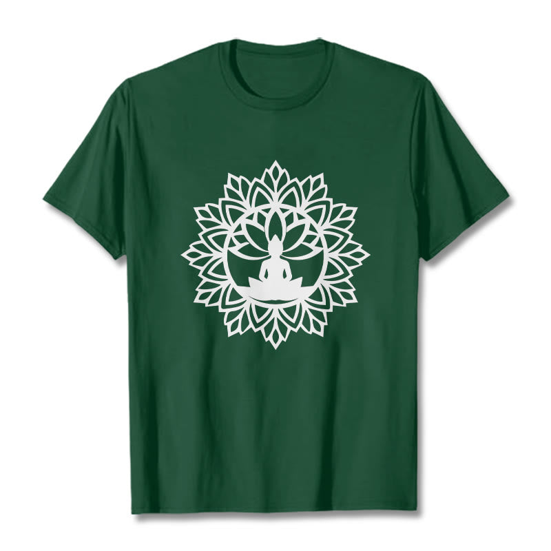 Camiseta informal con estampado de Buddha Stones de Buda - Verde bosque - 2XL - image 13