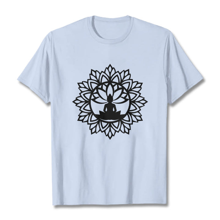 Camiseta informal con estampado de Buddha Stones de Buda - Cian claro - 2XL - image 19