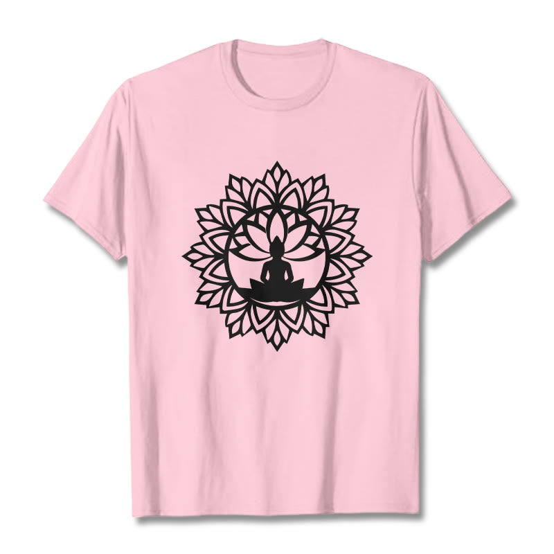 Camiseta informal con estampado de Buddha Stones de Buda - Rosa claro - 2XL - image 15