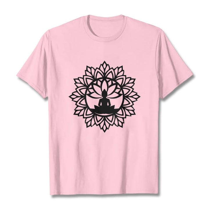 Camiseta informal con estampado de Buddha Stones de Buda - Rosa claro - 2XL - image 15