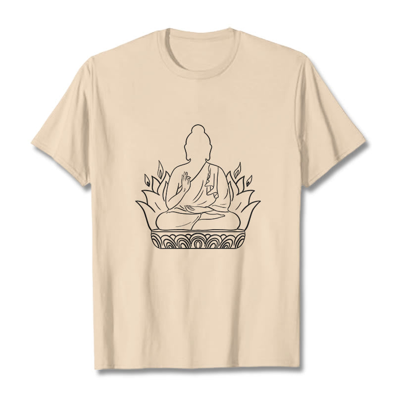 Camiseta informal con estampado de Buddha Stones de Buda para meditación - Sopa de mariscos - 2XL - image 1