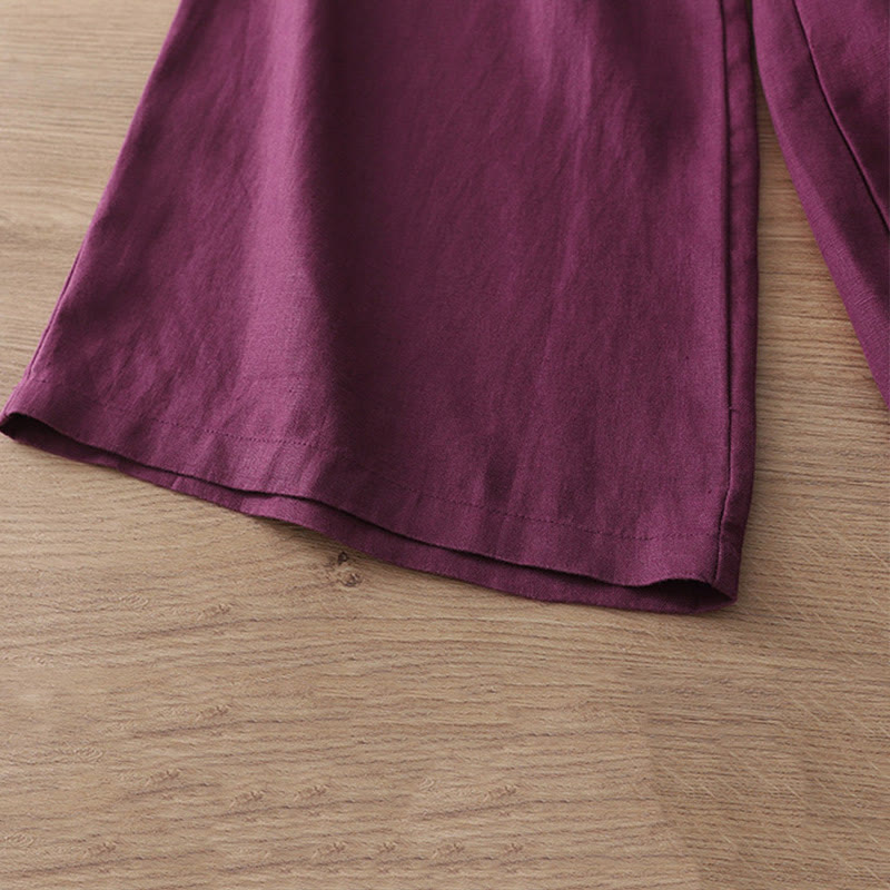 Pantalones anchos de algodón para mujer, estilo retro, informales, con bolsillos y cremallera, de Buddha Stones