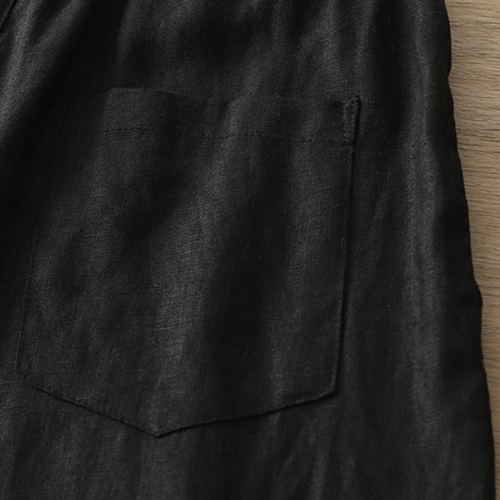 Pantalones anchos de algodón para mujer, estilo retro, informales, con bolsillos y cremallera, de Buddha Stones - image 17