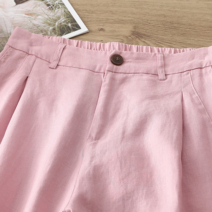 Pantalones anchos de algodón para mujer, estilo retro, informales, con bolsillos y cremallera, de Buddha Stones