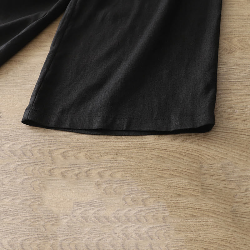 Pantalones anchos de algodón para mujer, estilo retro, informales, con bolsillos y cremallera, de Buddha Stones