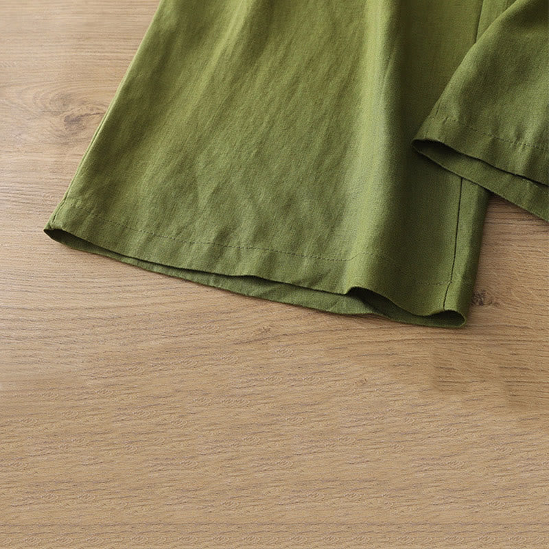 Pantalones anchos de algodón para mujer, estilo retro, informales, con bolsillos y cremallera, de Buddha Stones - image 23