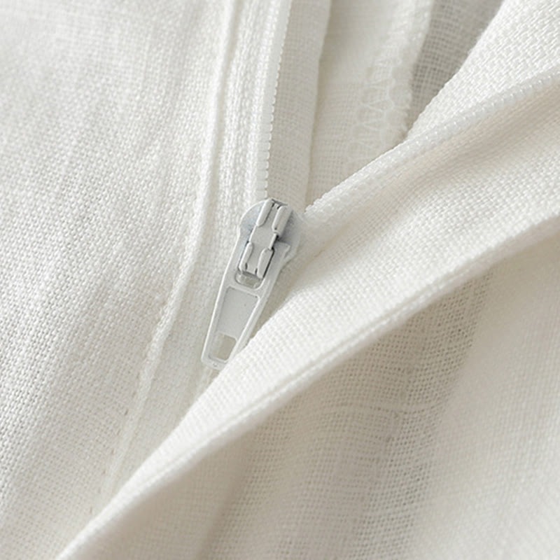 Pantalones anchos de algodón para mujer, estilo retro, informales, con bolsillos y cremallera, de Buddha Stones - image 11