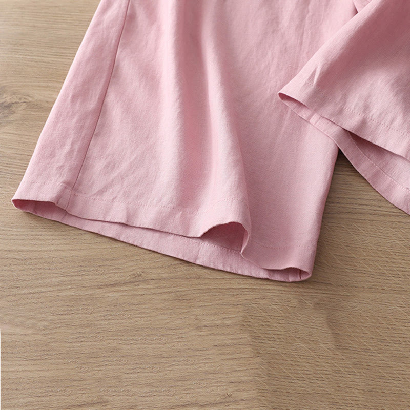 Pantalones anchos de algodón para mujer, estilo retro, informales, con bolsillos y cremallera, de Buddha Stones