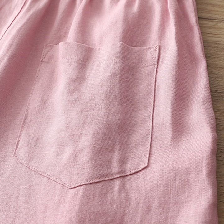 Pantalones anchos de algodón para mujer, estilo retro, informales, con bolsillos y cremallera, de Buddha Stones