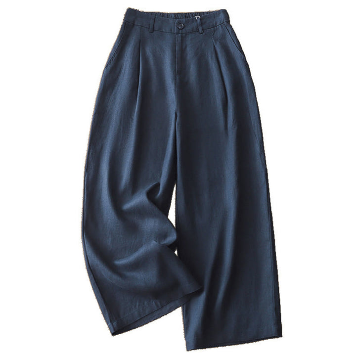 Pantalones anchos de algodón para mujer, estilo retro, informales, con bolsillos y cremallera, de Buddha Stones