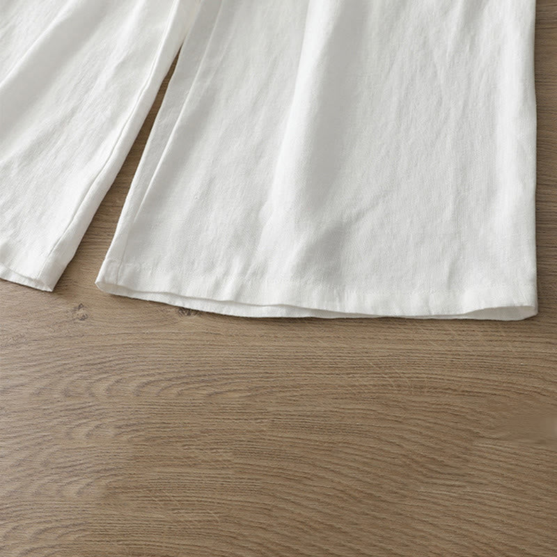 Pantalones anchos de algodón para mujer, estilo retro, informales, con bolsillos y cremallera, de Buddha Stones