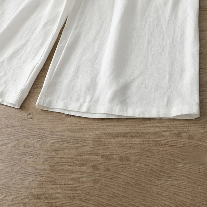 Pantalones anchos de algodón para mujer, estilo retro, informales, con bolsillos y cremallera, de Buddha Stones