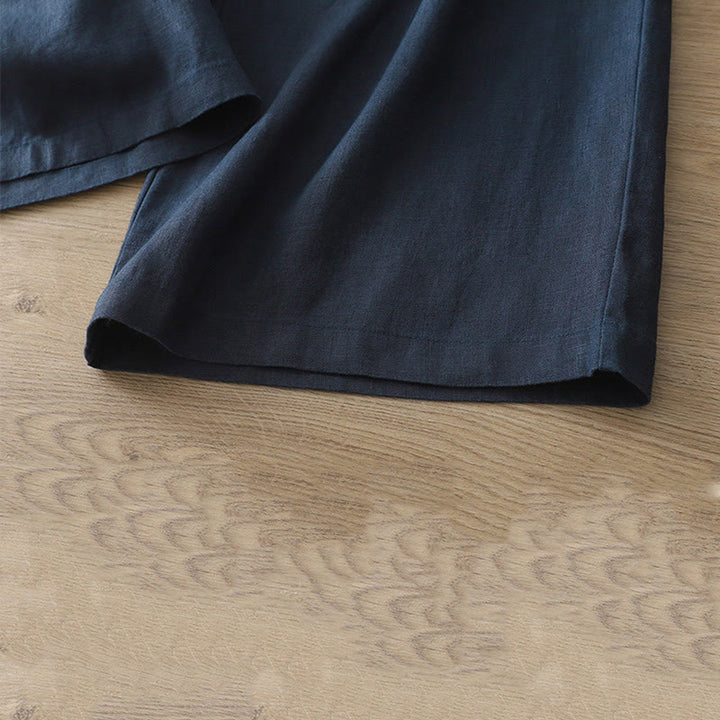 Pantalones anchos de algodón para mujer, estilo retro, informales, con bolsillos y cremallera, de Buddha Stones - image 36