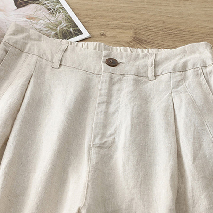 Pantalones anchos de algodón para mujer, estilo retro, informales, con bolsillos y cremallera, de Buddha Stones