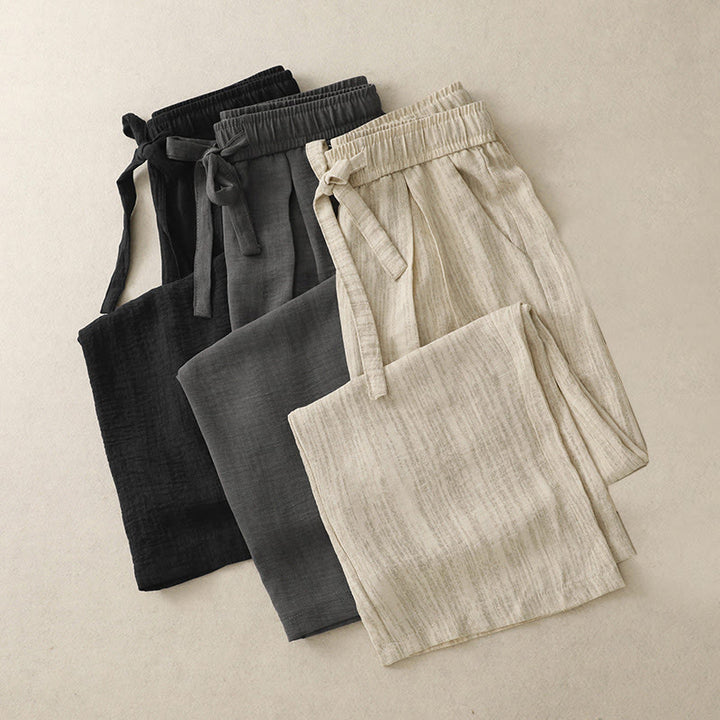 Pantalones anchos de algodón con diseño texturizado y cordones de Buddha Stones para mujer, informales, de verano, con bolsillos - image 17