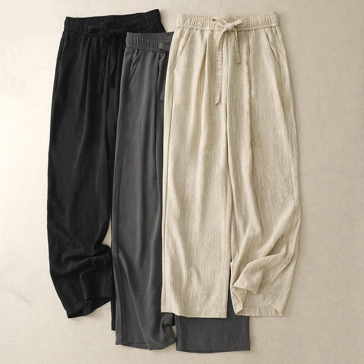 Pantalones anchos de algodón con diseño texturizado y cordones de Buddha Stones para mujer, informales, de verano, con bolsillos - image 16