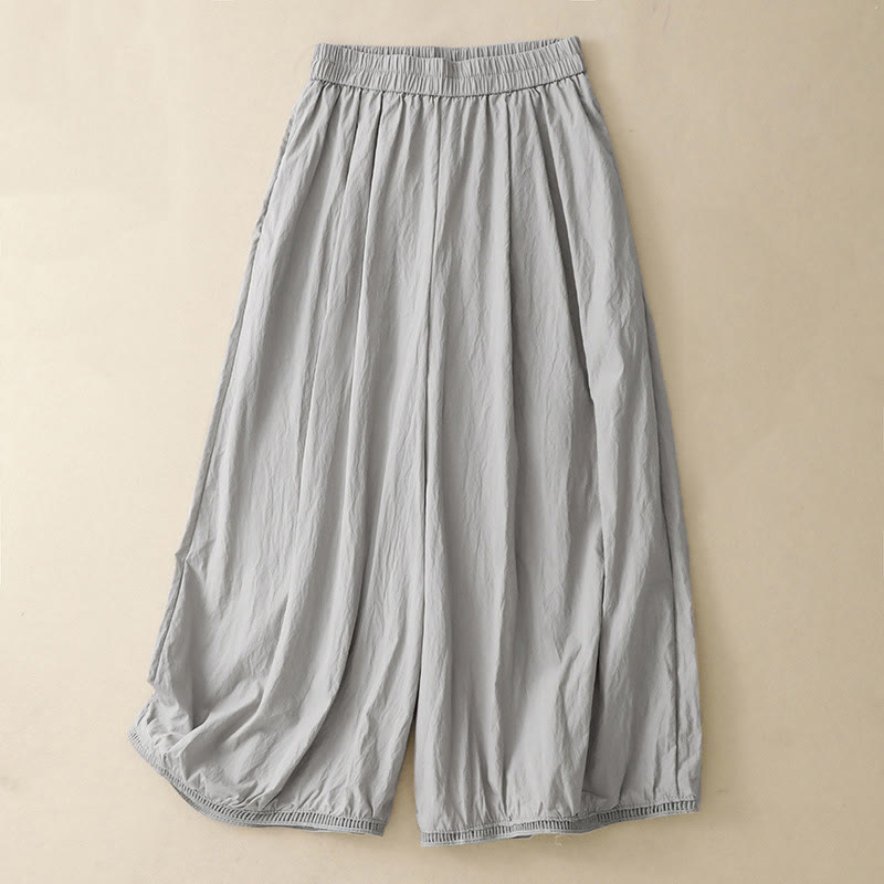 Pantalones de Buddha Stones para mujer, de pierna ancha, con bolsillos y dobladillo informal, diseño hueco, talla 7-8 - Plata - US8-10，UK/AU12-14，EU40-42 (2XL) - image 12