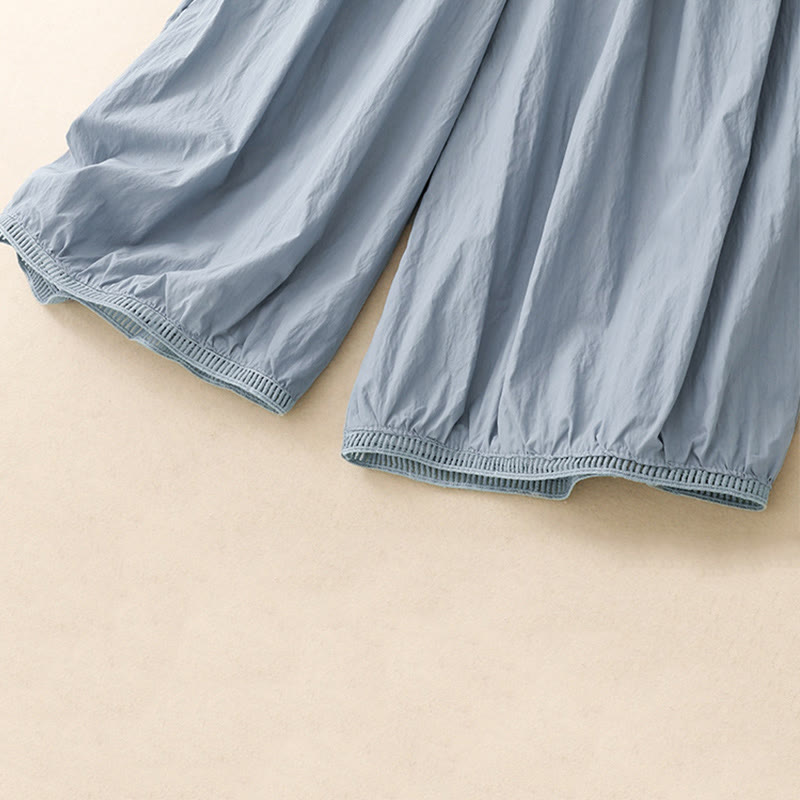 Pantalones de Buddha Stones para mujer, de pierna ancha, con bolsillos y dobladillo informal, diseño hueco, talla 7-8 - image 6