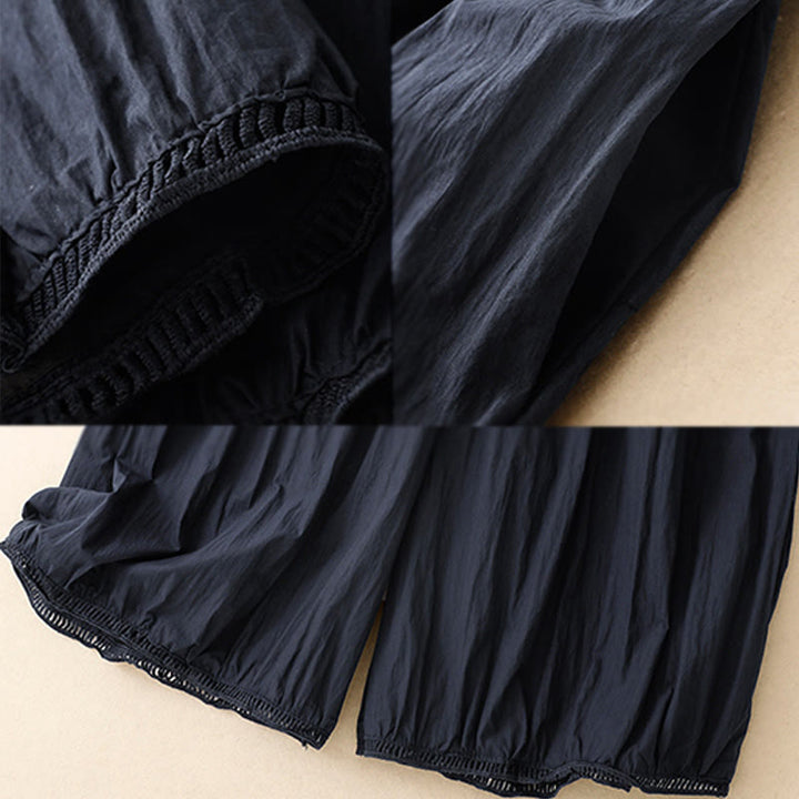 Pantalones de Buddha Stones para mujer, de pierna ancha, con bolsillos y dobladillo informal, diseño hueco, talla 7-8 - image 18