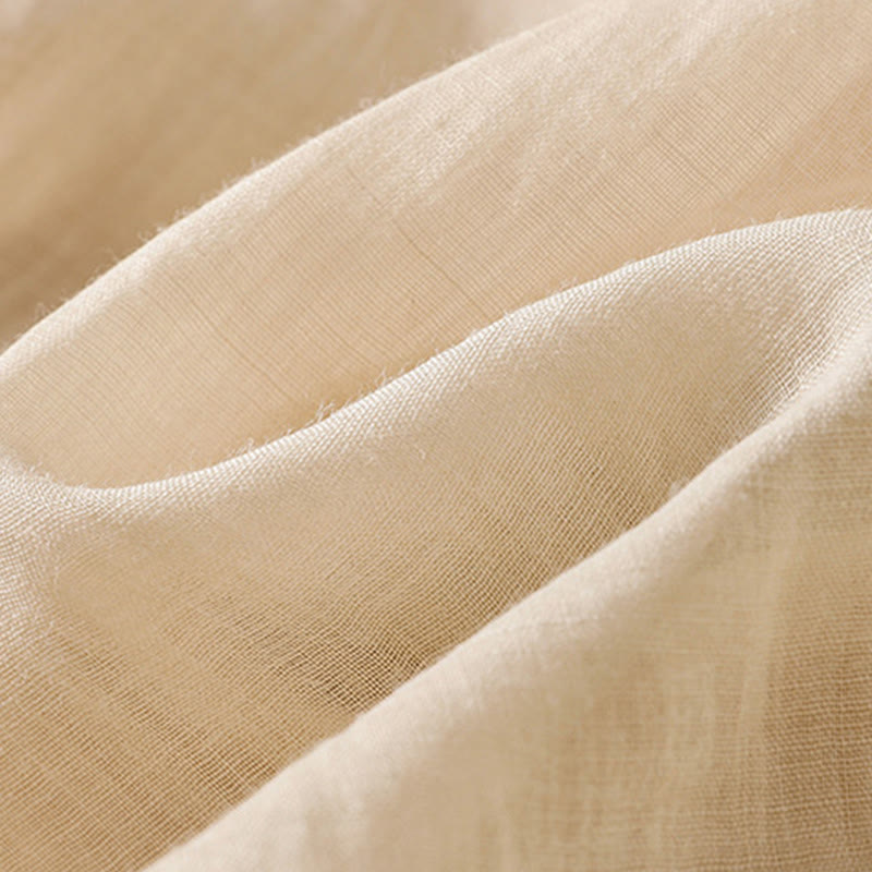 Pantalones anchos de algodón con cordón y bordado Buddha Stones Commute para mujer con bolsillos - image 14