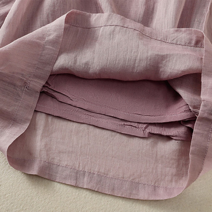 Pantalones anchos de algodón con cordón y bordado Buddha Stones Commute para mujer con bolsillos - image 41