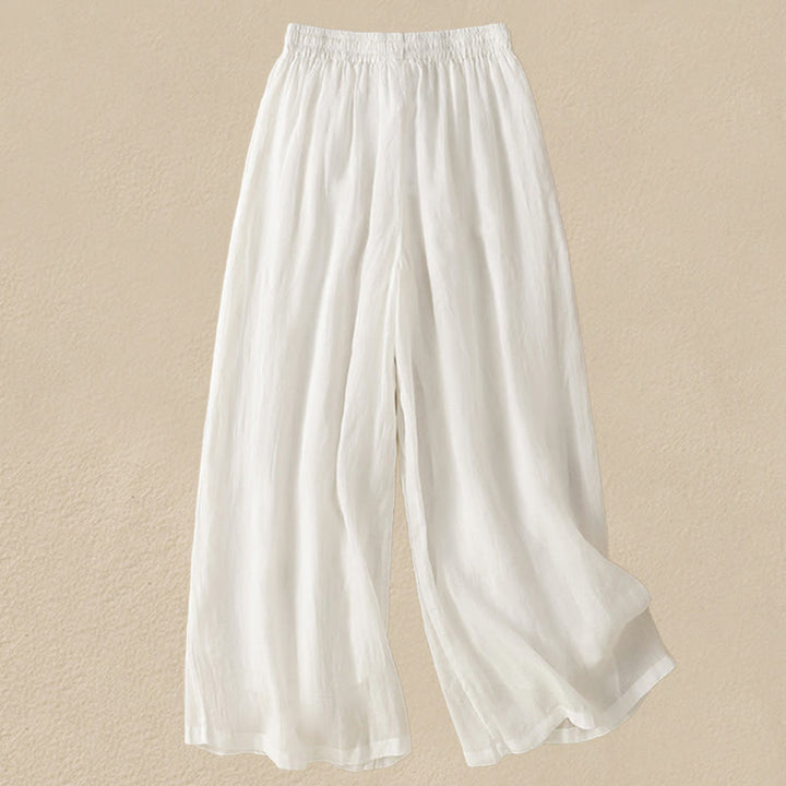 Pantalones anchos de algodón con cordón y bordado Buddha Stones Commute para mujer con bolsillos - image 26