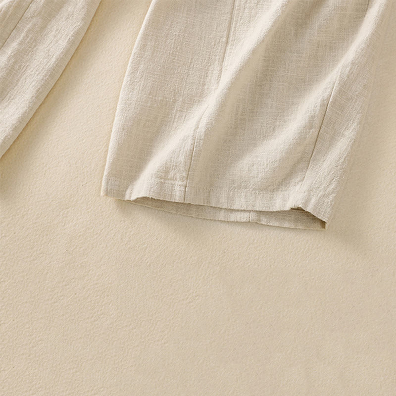 Pantalones harén de lino y algodón para mujer, de cintura alta, con diseño sencillo y sencillo, con bolsillos y Buddha Stones - image 9