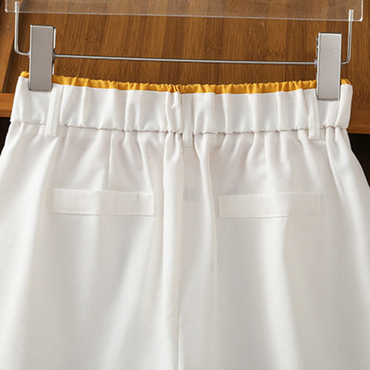 Pantalones anchos de lino y algodón para mujer con diseño informal de cintura hueca y encaje Buddha Stones y bolsillos