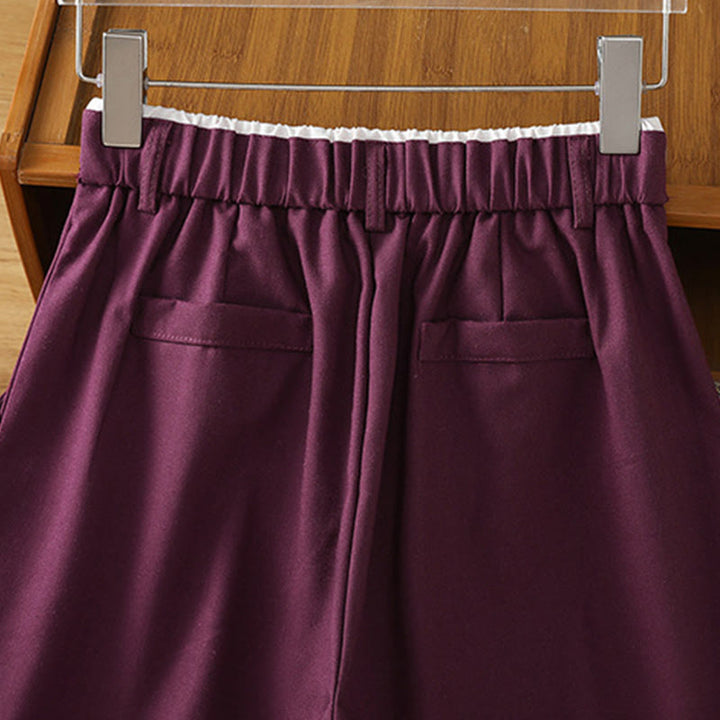 Pantalones anchos de lino y algodón para mujer con diseño informal de cintura hueca y encaje Buddha Stones y bolsillos