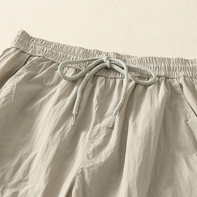 Pantalones vintage de verano con puños con cordón y bolsillos para mujer de Buddha Stones - image 1