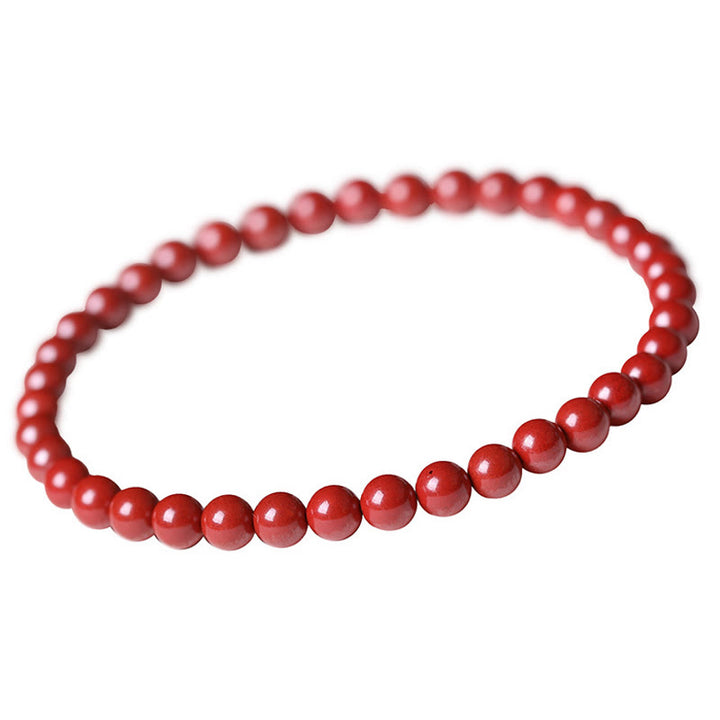 Pulsera de cuentas de bendición de cinabrio, calabaza y Buddha Stones - Cinabrio imperial (tamaño de la cuenta: 6 mm) - image 12