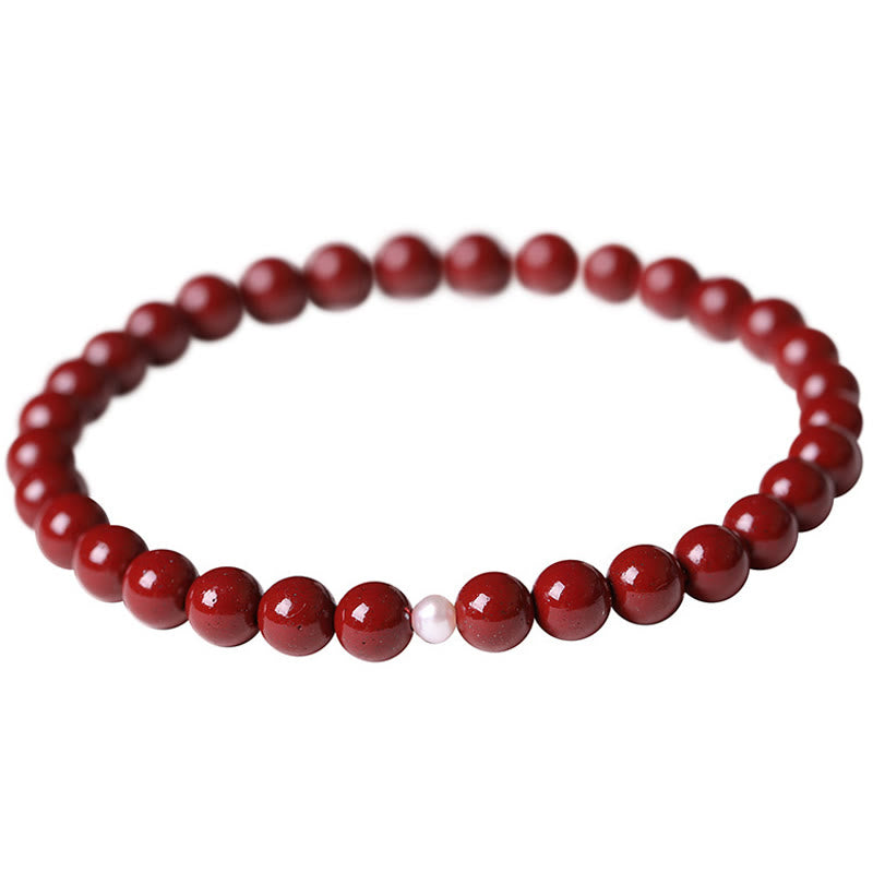 Pulsera de cuentas de bendición de cinabrio, calabaza y Buddha Stones - Perla cinabrio (tamaño de la cuenta: 6 mm) - image 10