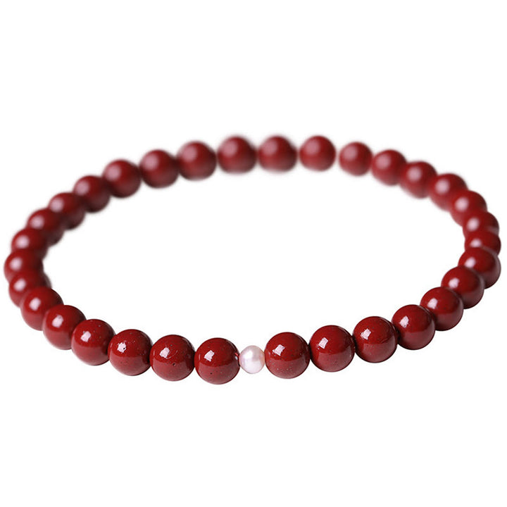 Pulsera de cuentas de bendición de cinabrio, calabaza y Buddha Stones - Perla cinabrio (tamaño de la cuenta: 6 mm) - image 10
