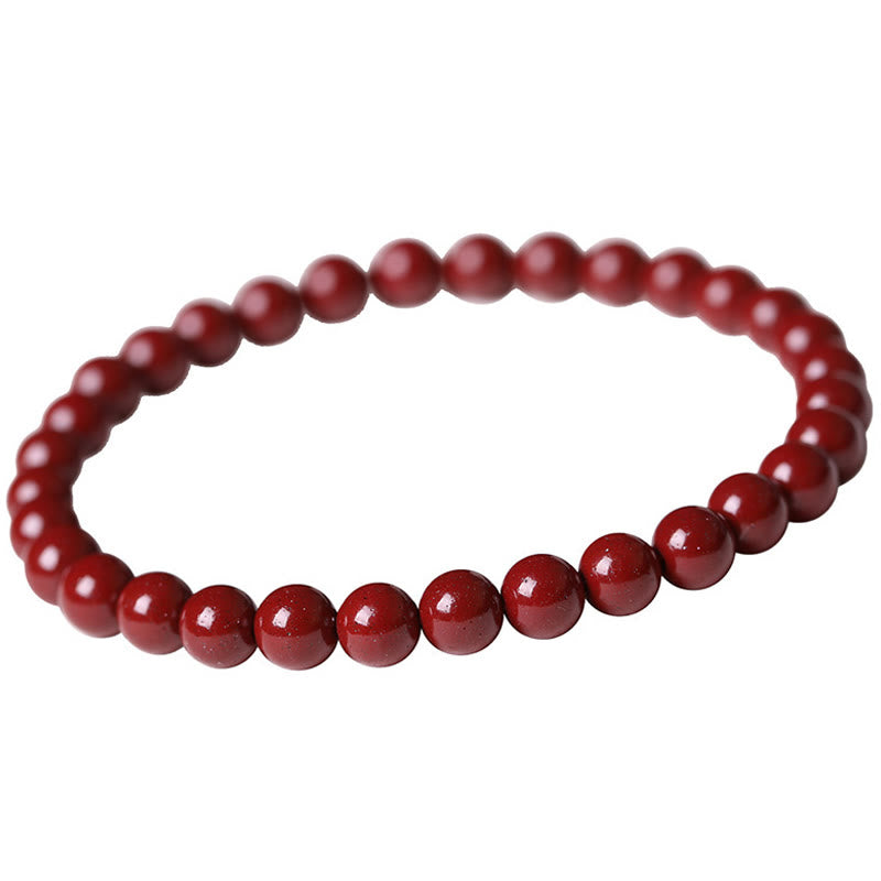 Pulsera de cuentas de bendición de cinabrio, calabaza y Buddha Stones - Cinabrio (tamaño de la cuenta: 6 mm) - image 9