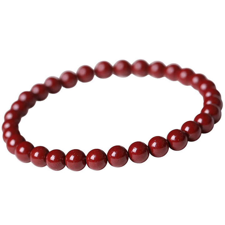 Pulsera de cuentas de bendición de cinabrio, calabaza y Buddha Stones - Cinabrio (tamaño de la cuenta: 6 mm) - image 9