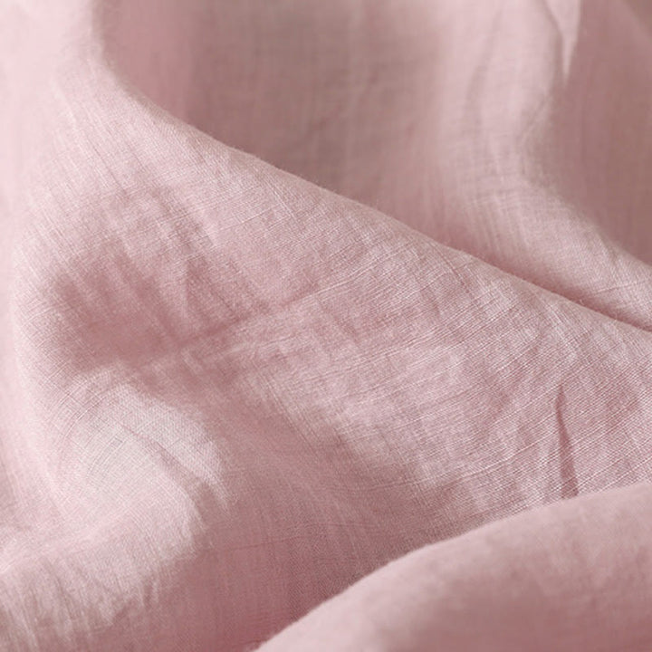 Camisa de lino y algodón con bordado simétrico de Buddha Stones para mujer, de media manga - image 9