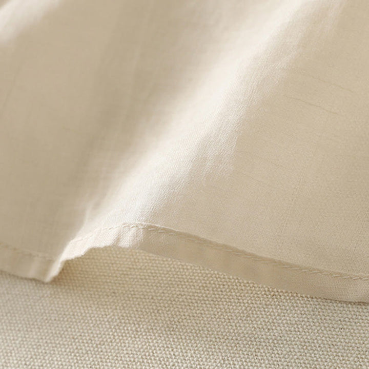 Camisa de lino y algodón con bordado simétrico de Buddha Stones para mujer, de media manga - image 21