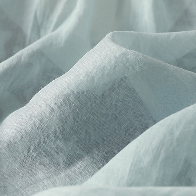 Camiseta informal de algodón y lino para mujer, de media manga, con cuello en V y bordado de Buddha Stones - image 10