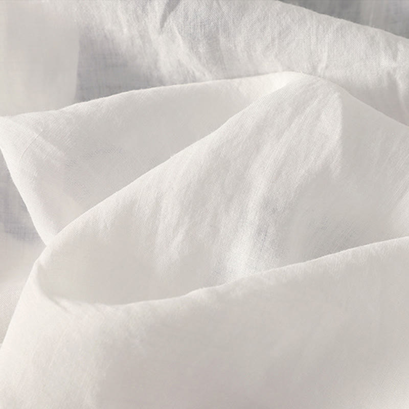 Camiseta informal de algodón y lino para mujer, de media manga, con cuello en V y bordado de Buddha Stones - image 23