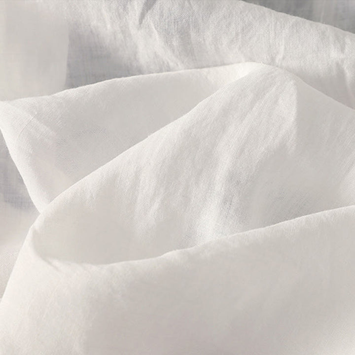 Camiseta informal de algodón y lino para mujer, de media manga, con cuello en V y bordado de Buddha Stones - image 23