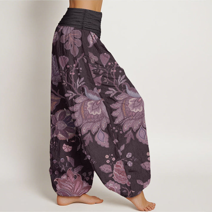 Pantalones harén de cintura elástica para mujer, estilo casual, de algodón puro y peonía, con Buddha Stones - image 11