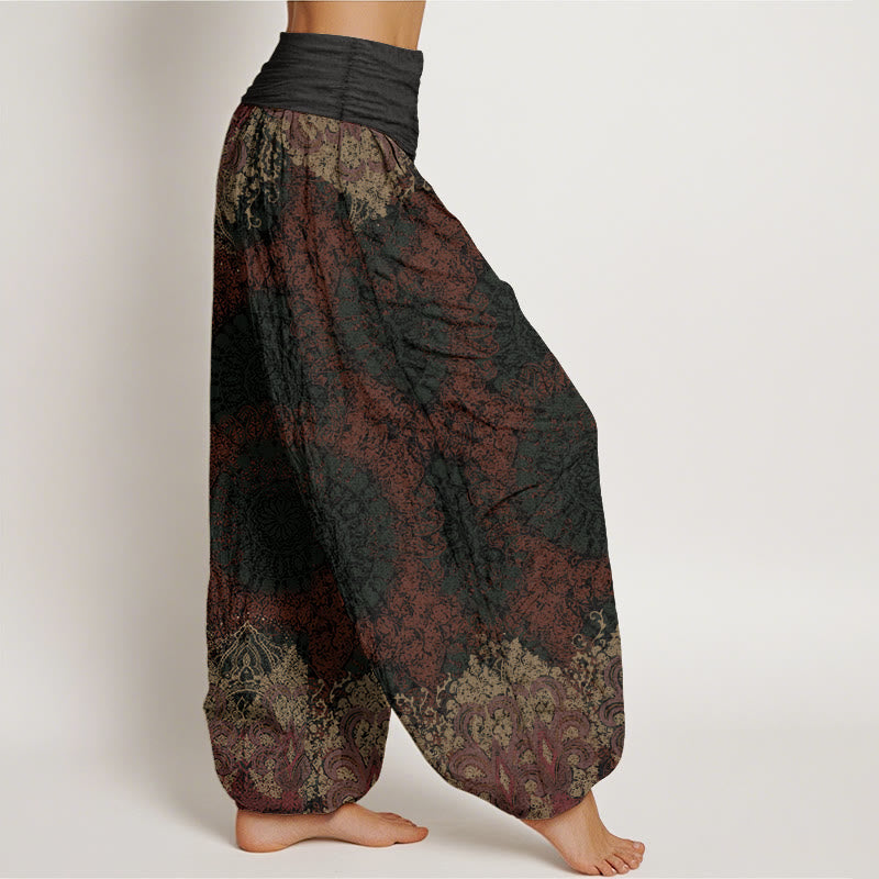 Pantalones harén de algodón puro con estampado de mandala y Buddha Stones para mujer, informales, con cintura elástica - image 8