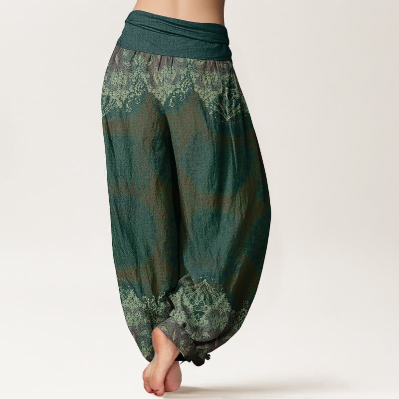 Pantalones harén de algodón puro con estampado de mandala y Buddha Stones para mujer, informales, con cintura elástica - image 10
