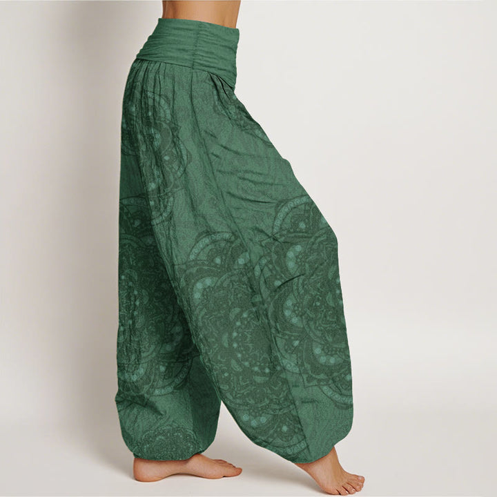 Pantalones Buddha Stones de algodón puro con estampado de mandalas y cachemira para mujer, con cintura elástica - image 8